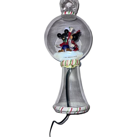 Rare Walt Disney Store Mickey Minnie 11" Lighted Clear Glass Tree Topper HTF - Picture 4 of 11